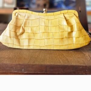 Banana Republic Yellow Croc-Embossed Clutch